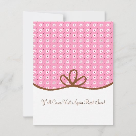 デイジーとラッソ女性のカーボーイ起動 招待状 (裏面)