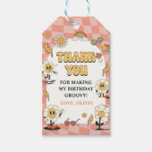 デイジーとレトロヴァンピンクグルーヴィワンの誕生日 ギフトタグ (正面)