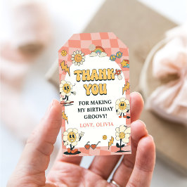 デイジーとレトロヴァンピンクグルーヴィワンの誕生日 ギフトタグ