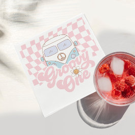 デイジーとレトロヴァンピンクグルーヴィワンの誕生日 スタンダードカクテルナプキン