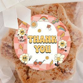 デイジーとレトロヴァンピンクグルーヴィワンの誕生日 ラウンドシール