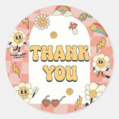 デイジーとレトロヴァンピンクグルーヴィワンの誕生日 ラウンドシール (正面)