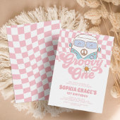 デイジーとレトロヴァンピンクグルーヴィワンの誕生日 招待状