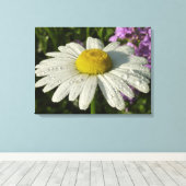 デイジーと夏の薄紫ワイルドフラワー キャンバスプリント (インサイチュ (ウッドフロア))