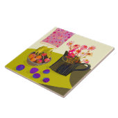 デイジーと大根キッチントリベット タイル (側面)