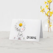 デイジーと小さな女の子の感動的引用文 カード (黄色い花)