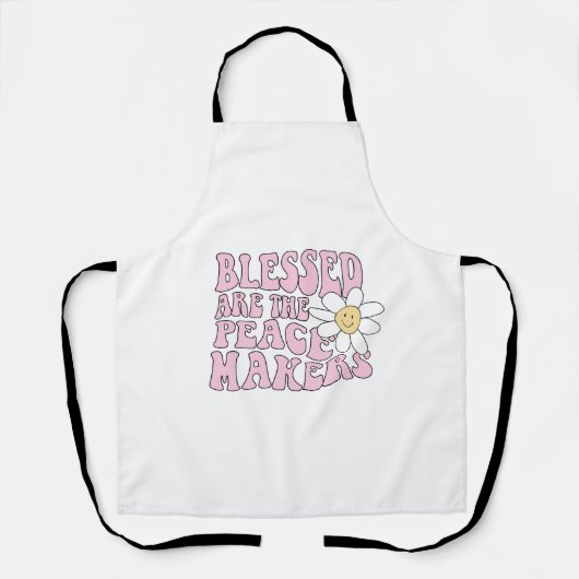デイジーと平和を作る人のスローガン エプロン (正面)