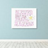 デイジーと平和を作る人のスローガン キャンバスプリント (インサイチュ (ウッドフロア))