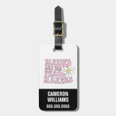 デイジーと平和を作る人のスローガン ラゲッジタグ (正面縦)