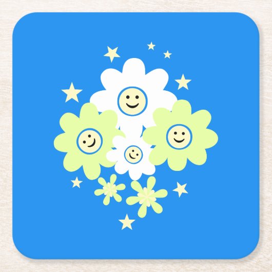 デイジーと星 スクエアペーパーコースター (正面)