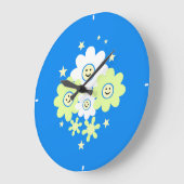 デイジーと星 ラージ壁時計 (傾斜)