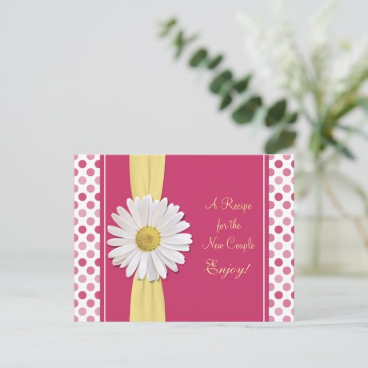 デイジーと水玉模様レシピカード新しいカップル ポストカード (スタンド正面)