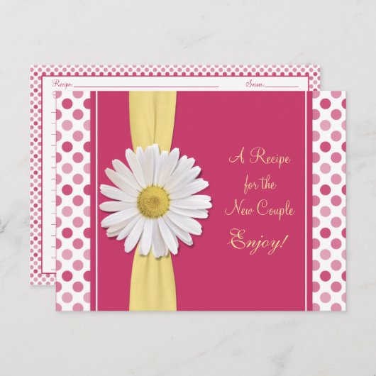 デイジーと水玉模様レシピカード新しいカップル ポストカード (正面/裏面)