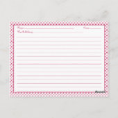 デイジーと水玉模様レシピカード新しいカップル ポストカード (裏面)