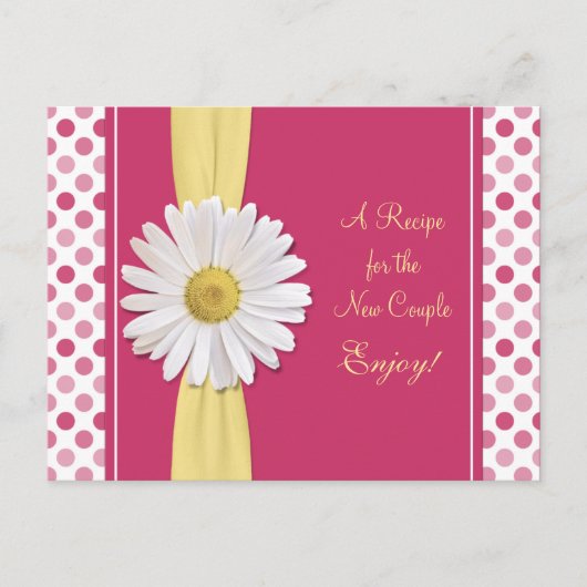 デイジーと水玉模様レシピカード新しいカップル ポストカード (正面)