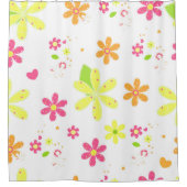 デイジーと水玉模様 シャワーカーテン (正面)