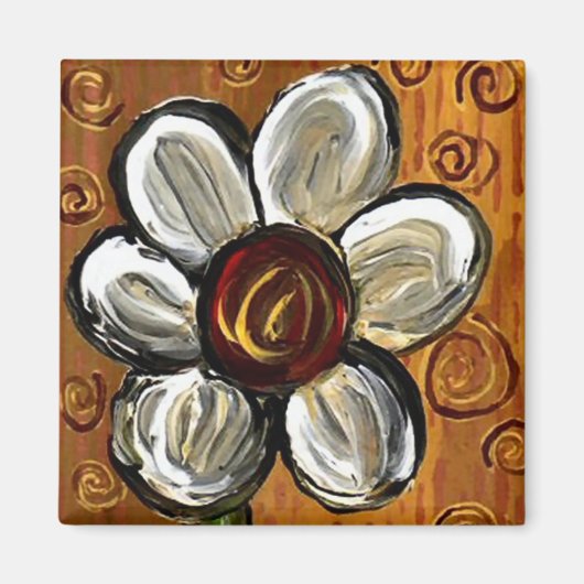 デイジーと渦巻き – マグネット (正面)