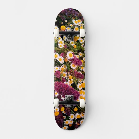デイジーと紫の花 スケートボード (正面)