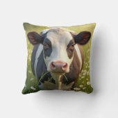 デイジーと緑の牧草地のホルスタイン牛 クッション (裏面)