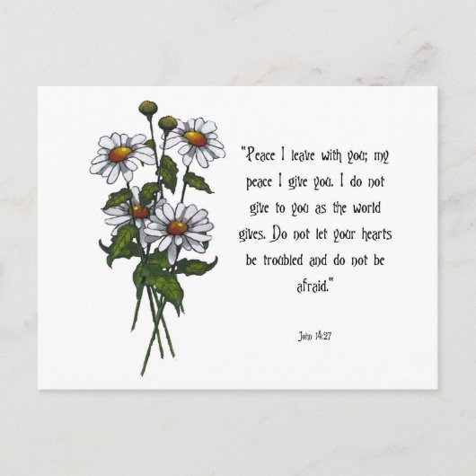 デイジーと聖書の聖句：神の平和 ポストカード (正面)
