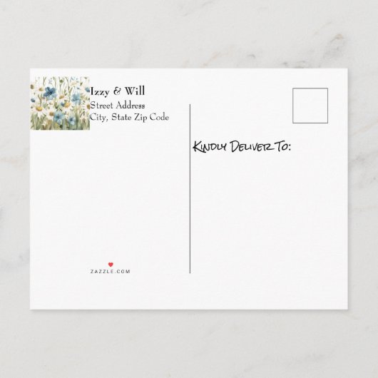 デイジーと色あせデニ素朴ム救の日付 案内ポストカード (裏面)