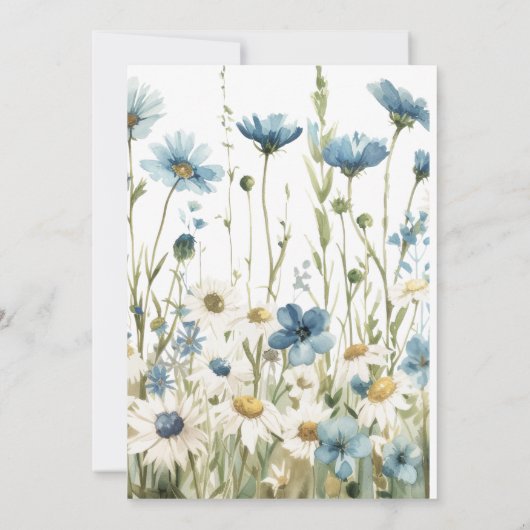 デイジーと色褪せたデニムの素朴なウェディングフォト セーブザデート (裏面)