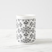 デイジーと葉ヴィンテージフローラルパターンマググ ボーンチャイナマグカップ (正面)