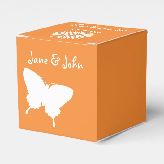 デイジーと蝶のオレンジ色の好意ボックス フェイバーボックス (正面サイド)
