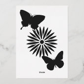 デイジーと蝶のブラックフォイル招待状 箔招待状 (裏面)