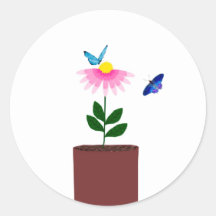 デイジーと蝶の封筒用シール