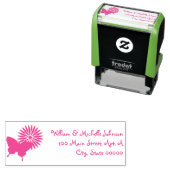 デイジーと蝶の自己の手書きアドレスのスタンプ セルフインキングスタンプ (インサイチュ)