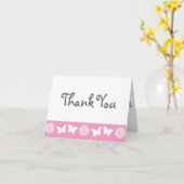 デイジーと蝶の花びらピンクのノートカード カード (黄色い花)