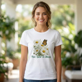 デイジーと蝶の花開く Tシャツ