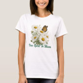 デイジーと蝶の花開く Tシャツ (正面)