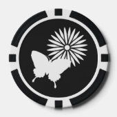 デイジーと蝶の黒 ポーカーチップ (正面)