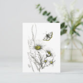 デイジーと蝶はがき ポストカード (スタンド正面)