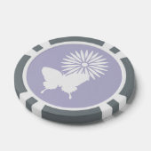 デイジーと蝶インラベンダー ポーカーチップ (シングル)