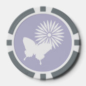 デイジーと蝶インラベンダー ポーカーチップ (正面)
