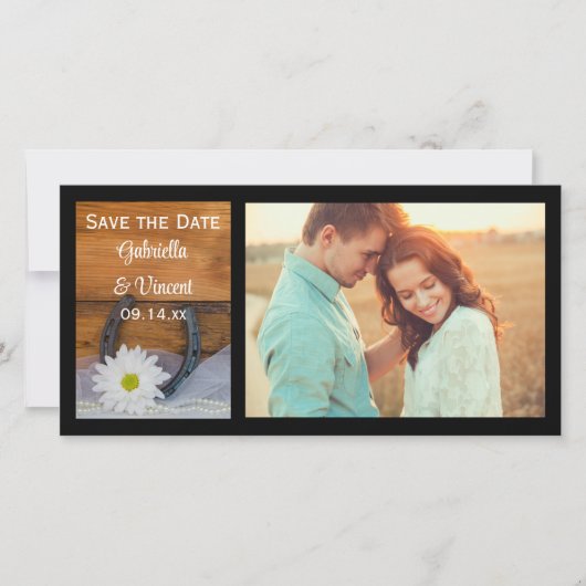 デイジーと馬蹄西結婚式日付を保存 セーブザデート (正面)