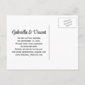 デイジーと馬蹄西結婚式日付を保存 案内ポストカード (裏面)