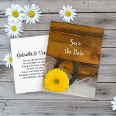 デイジーと馬蹄西結婚式日付を保存 案内ポストカード