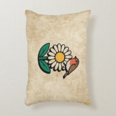 デイジーと鳥デザイン アクセントクッション (正面(垂直))