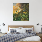 デイジーとPrimrosesの森の床… キャンバスプリント (インサイチュ (寝室))