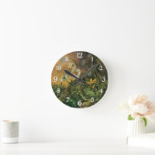 デイジーとPrimrosesの森の床… ラウンド壁時計 (ホーム)