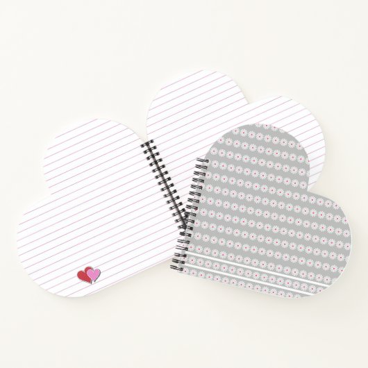 デイジーに白とセリーピンクの花をストライプ咲かせる ノートブック (内部)