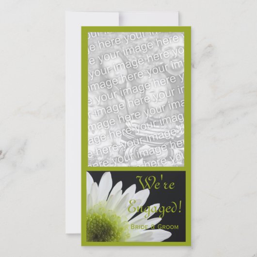 デイジーに関する黒い結婚婚約発表 案内状 (正面)