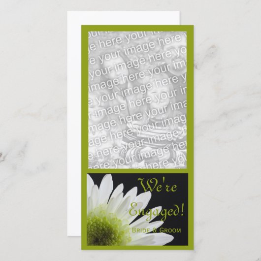 デイジーに関する黒い結婚婚約発表 案内状 (正面/裏面)