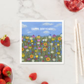デイジーのある野の花 スタンダードカクテルナプキン (インサイチュ)