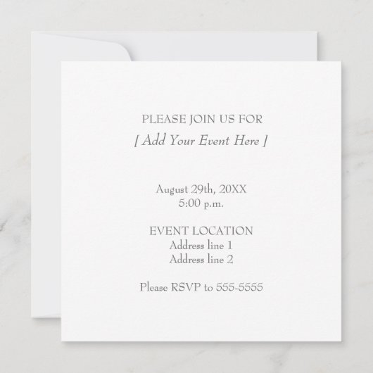 デイジーのすべての行事のイベントの招待状 招待状 (裏面)