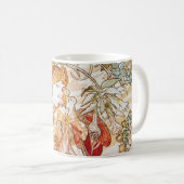 デイジーのアールヌーボーのマグを持つアルフォンス島のミュシャの女性 コーヒーマグカップ (正面右)